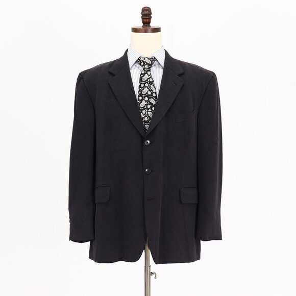 Oscar de la Renta 46R Gray Solid 3-Button Sport Coat Blazer Jacket V125 - Picture 1 of 11
